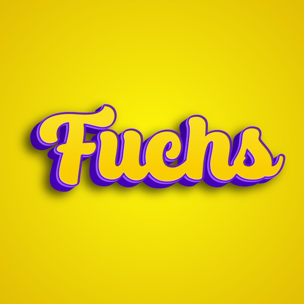 Fuchs tipografia 3d design giallo rosa bianco sfondo foto jpg