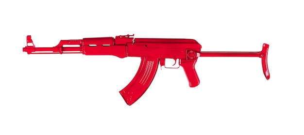 fucile d'assalto Kalashnikov rosso AK47