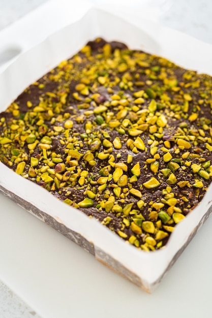 Fudge di pistacchio al cioccolato