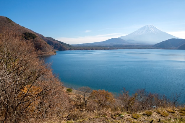 Fujisan con il lago Motosu