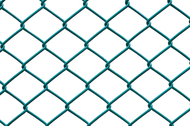 full frame shot of chainlink fence against white background
