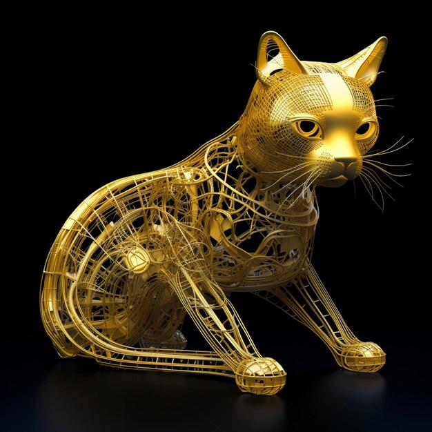 Fumetto dell'illustrazione della rappresentazione 3d del gatto