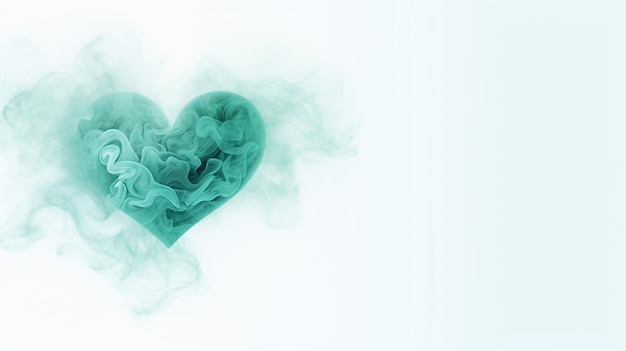 Fumo a forma di cuore su sfondo semplice Spazio di copia Elemento di design per San Valentino