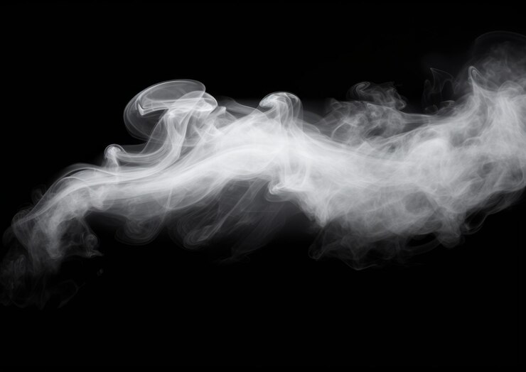 Foto fumo astratto su sfondo nero scuro sfondo fumoso