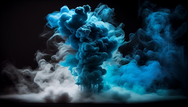 Fumo blu e rosa su sfondo nero Sfondo dal fumo di vapegenerative ai