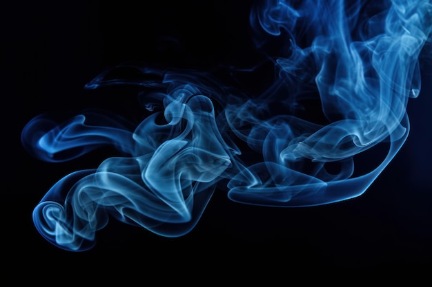 Fumo blu su sfondo nero IA generativa