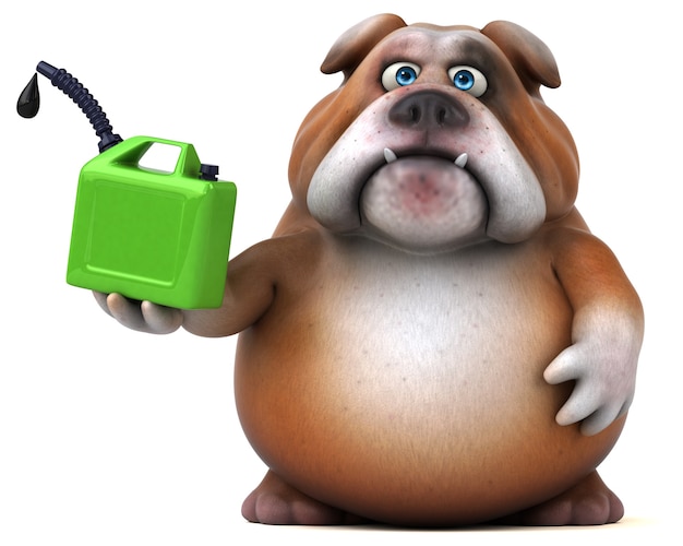 Fun bulldog - illustrazione 3D