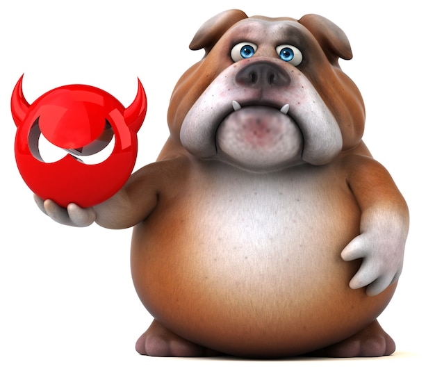 Fun bulldog - illustrazione 3D