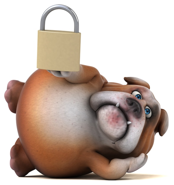 Fun bulldog - illustrazione 3D