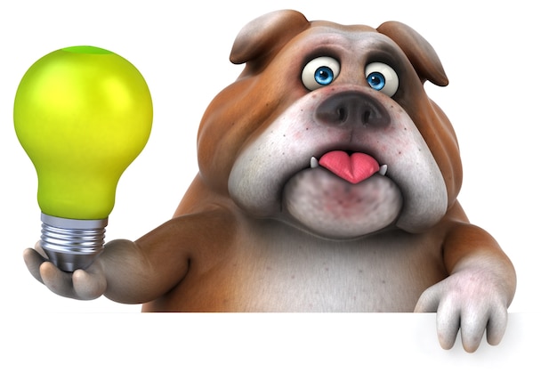 Fun bulldog - illustrazione 3D