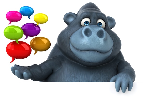 Fun gorilla - illustrazione 3D