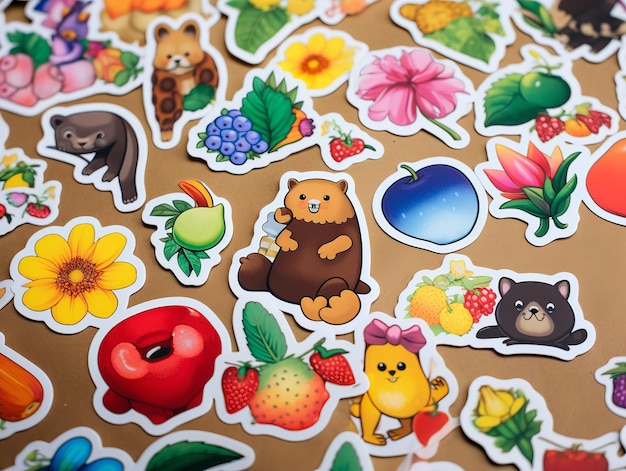 Fun Sticker Sheet Mockup personalizzato per l'espressione creativa generata da AI