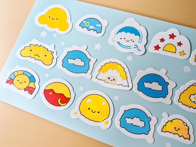 Fun Sticker Sheet Mockup personalizzato per l'espressione creativa generata da AI