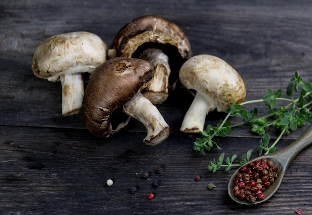 Funghi campioni e verdure fresche dell'orto biologico