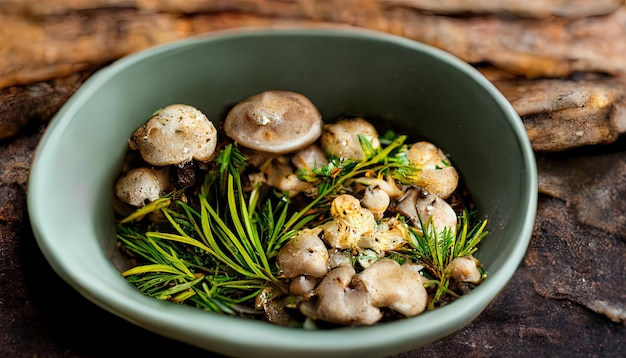 Funghi champignons al forno Generativo Ai