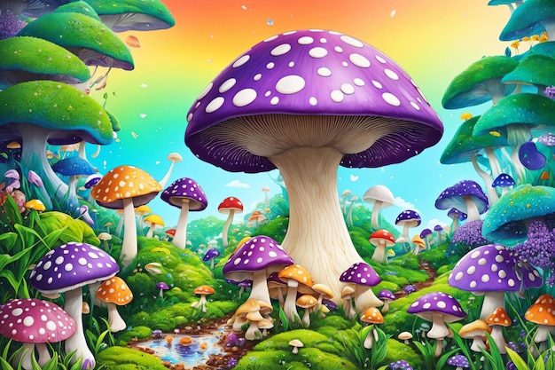 Funghi colorati magici