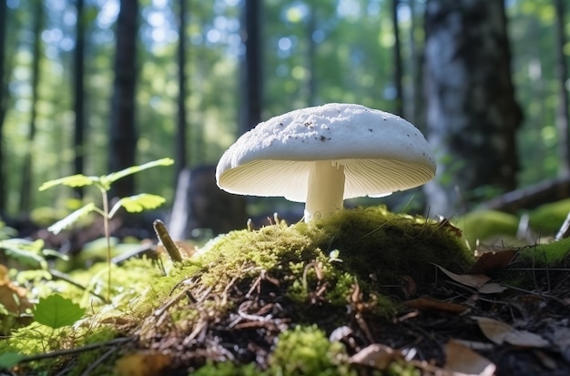 Funghi della foresta alla luce del sole