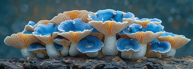 funghi di ostriche blu coltivati in un'azienda agricola dedicata alla coltivazione di funghi