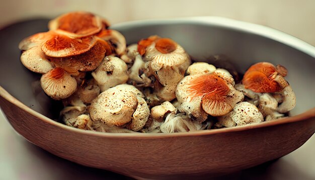 Funghi freschi in una ciotola cibo delizioso