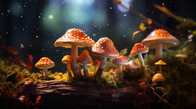 Funghi in una foresta