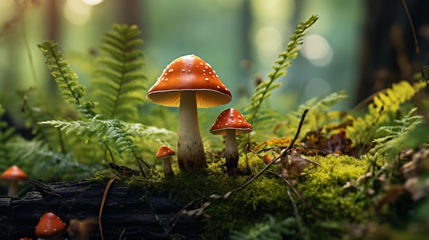Funghi in una foresta