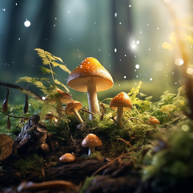 Funghi incantevoli 16k UHD carta da parati cinematografica a colori naturali