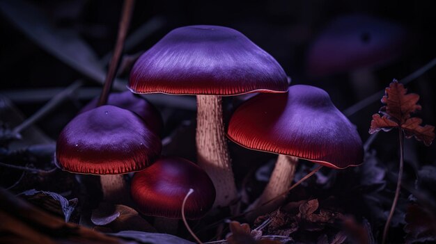 Funghi viola nella foresta