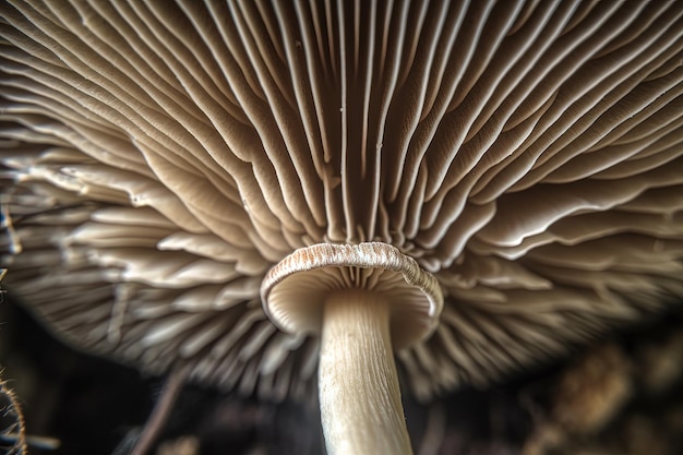 Fungo boletus astratto Grande fungo con piatti di funghi immagine ravvicinata AI generato