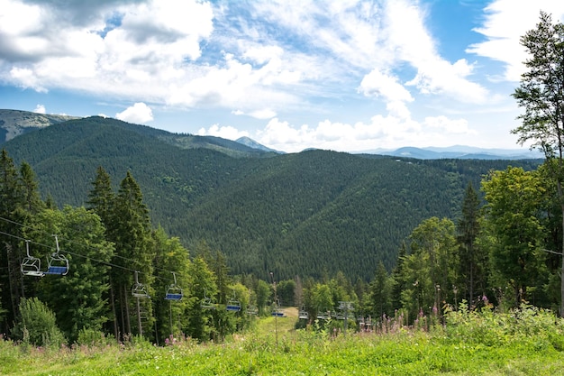 Funivia nel comprensorio sciistico Vacanze estive in montagna