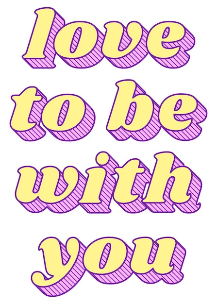 Funky bold style png amo essere con te tipografia