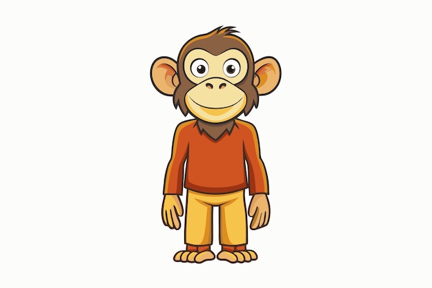 Funny Chimpanzee Vector Illustration Cartoons Clipart amp Line Art on White Background Funny chimpan