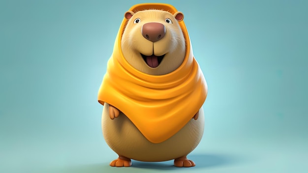 Funny mummy Capybara 3d illustration cartoon ar 169 v 52 Job ID 9c63cade863c4662a30625effccc3d2b