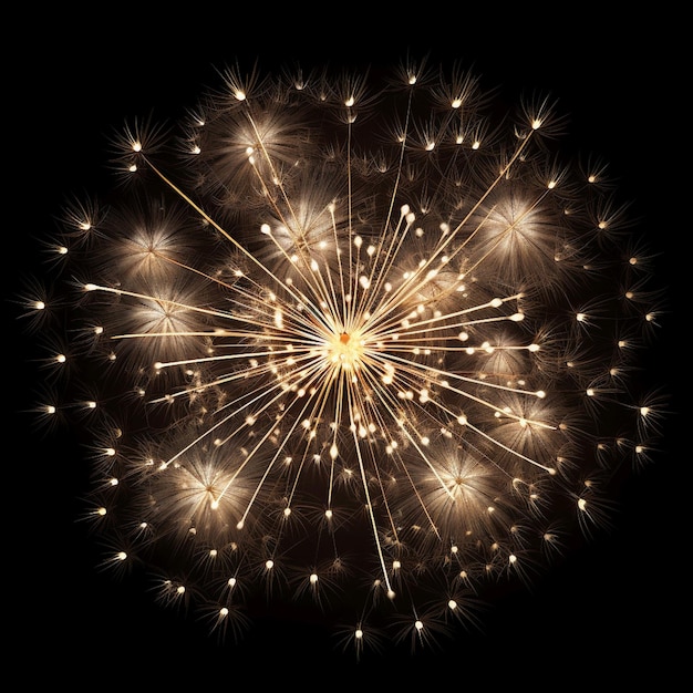 Fuochi d'artificio a forma di dandelion gruppi realistici di fuochi dartificio