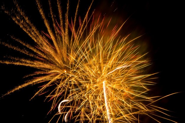 Fuochi d&#39;artificio dai colori vivaci una varietà di colori nel cielo di notte