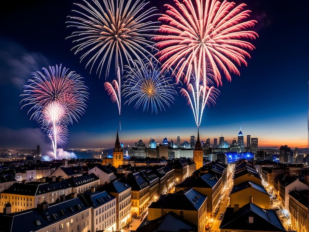 Fuochi d'artificio di Natale in città