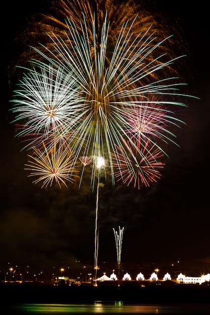 Fuochi d'artificio di notte