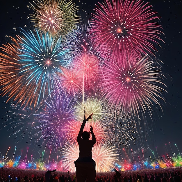 Fuochi d'artificio e celebrazione