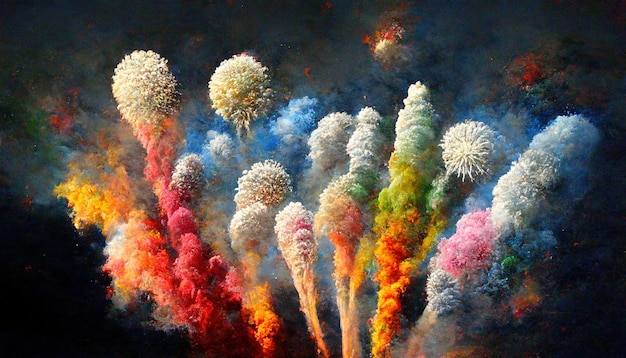 Fuochi d'artificio Holi colorati _ai_generated