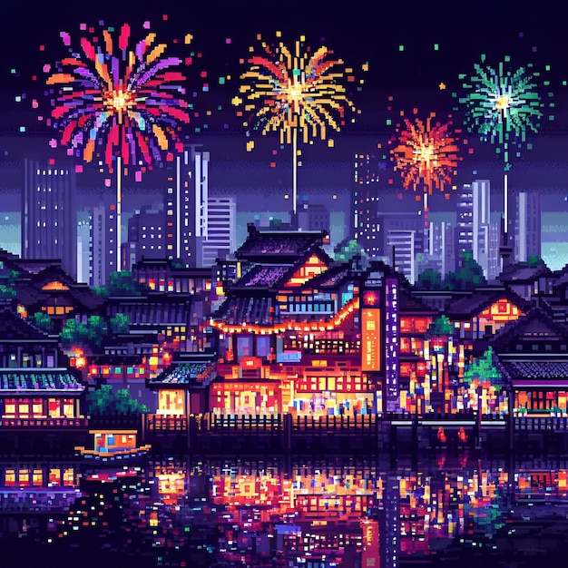 fuochi d'artificio nel cielo China Town