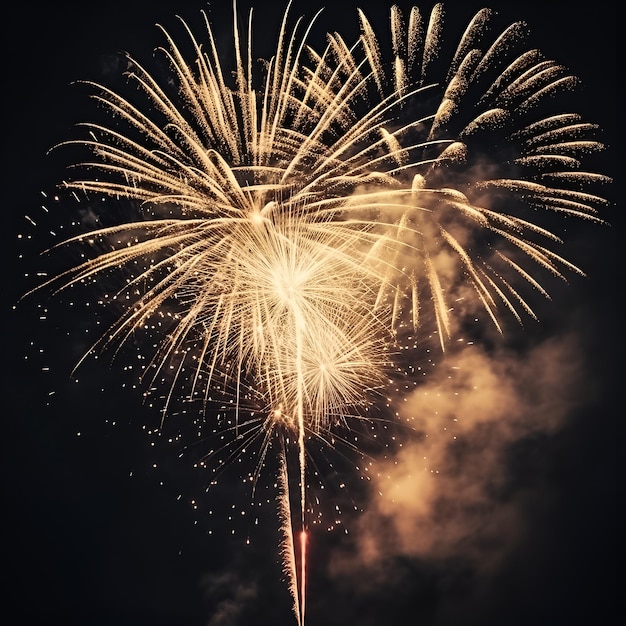 Fuochi d'artificio nel cielo di notte