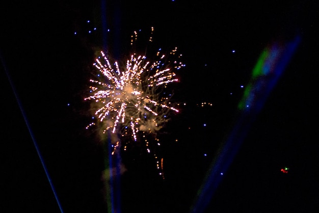 Fuochi d'artificio nel cielo notturno