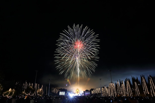 Fuochi d'artificio nell'anniversario delle vacanze di Capodanno