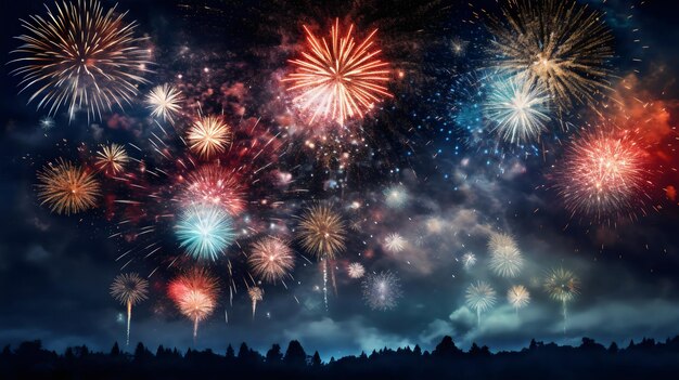 Fuochi d'artificio per celebrare Diwali Capodanno e altri festival creati con l'intelligenza artificiale generativa