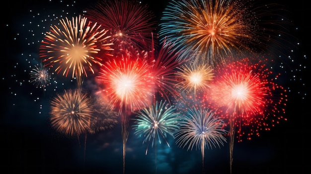 Fuochi d'artificio scintillanti di celebrazione