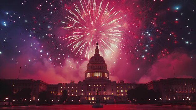 Fuochi d'artificio sopra il Campidoglio