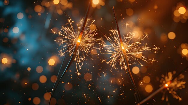 Fuochi d'artificio su un cielo nero AI