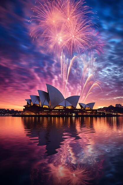 fuochi d'artificio sul ponte del porto di Sydney e sul ponte del porto di Sydney