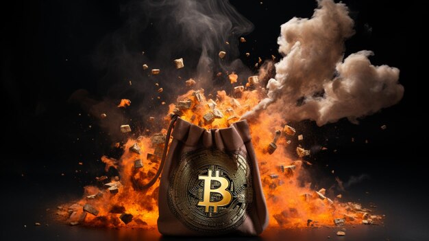 fuoco sulla borsa bitcoin Aigenerated