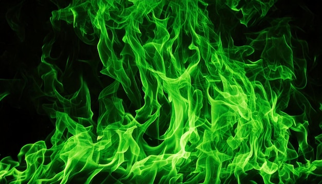 fuoco verde su sfondo nero