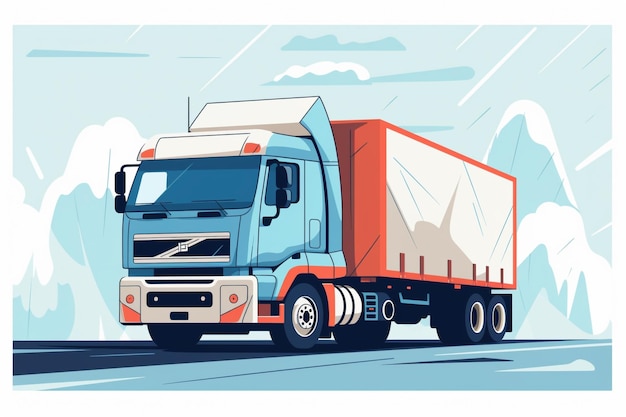 Furgone per la consegna della posta con postino devoto, attrezzature pesanti per vettori postali tempestivi su camion a pianale Vecto